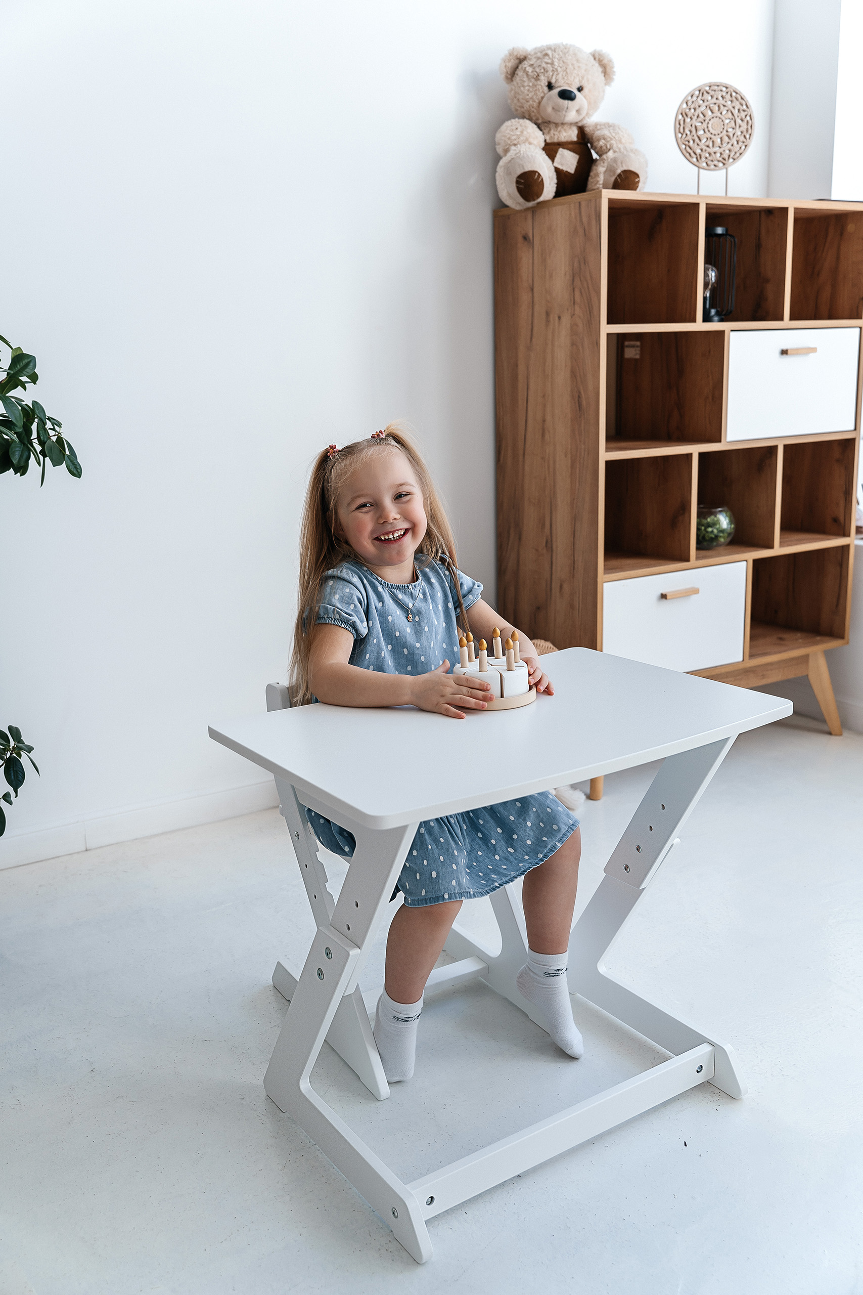 Детский растущий стол и стул Коняша белый - фото 17