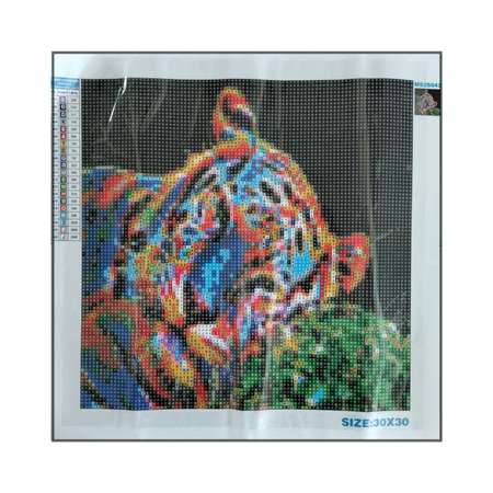 Алмазная мозаика Seichi Разноцветный тигр 30х30 см