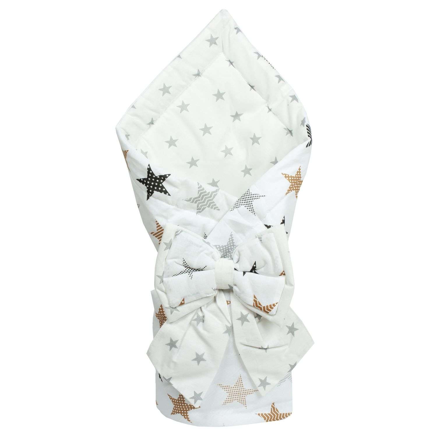 Конверт-одеяло Чудо-чадо для новорожденного на выписку Времена года звездочки/золотой - фото 1