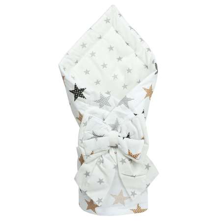 Конверт-одеяло Чудо-чадо для новорожденного на выписку Времена года звездочки/золотой