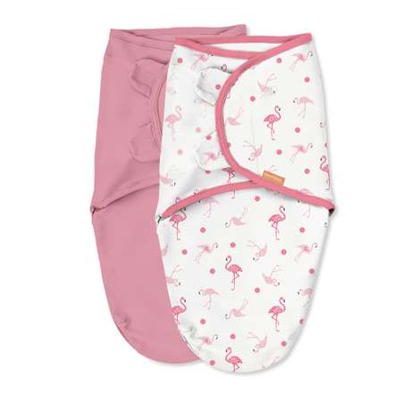 Конверт для новорожденных Summer Infant на липучке Swaddleme 2 шт размер S/M розовый/фламинго