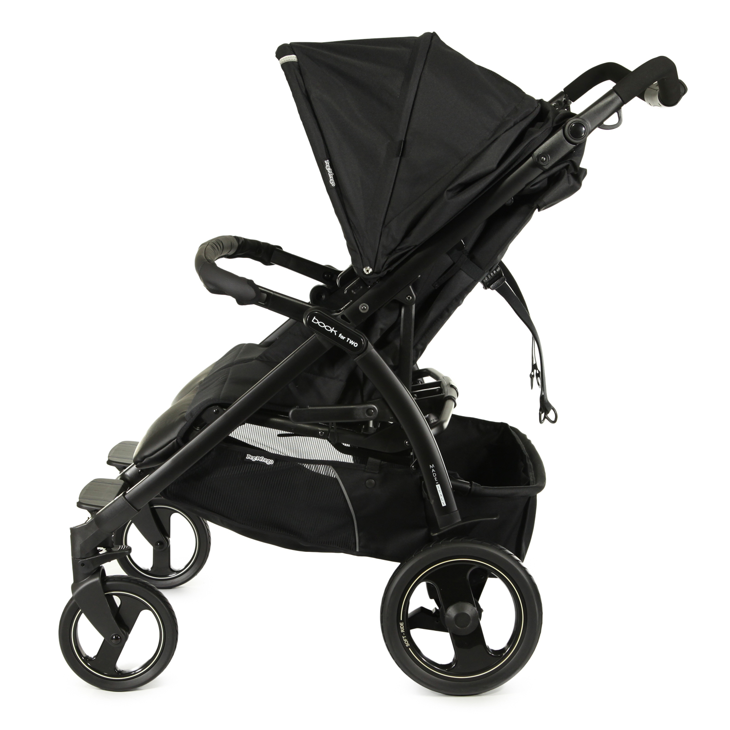 Коляска прогулочная для близнецов Peg-Perego Book For Two Classic Black - фото 9