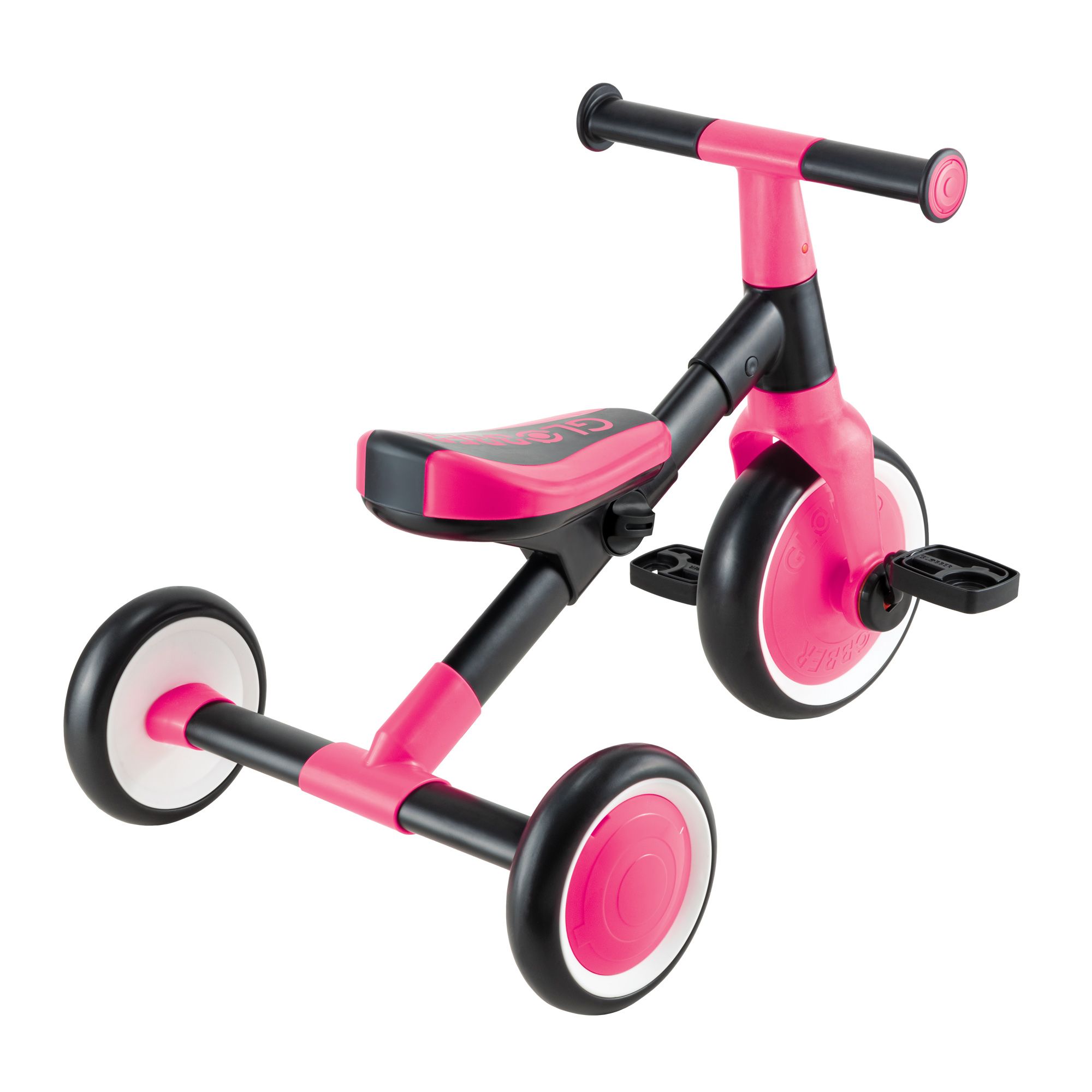 Велосипед-беговел Globber Трёхколёсный Learning Trike 2 в 1 розовый - фото 4