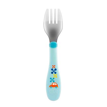 Набор приборов Chicco Metal Cutlery ложка+вилка с 18месяцев Голубой