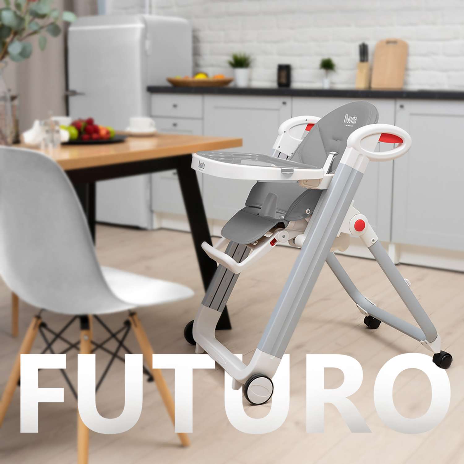 Стульчик для кормления Nuovita Futuro Bianco Grigio - фото 7