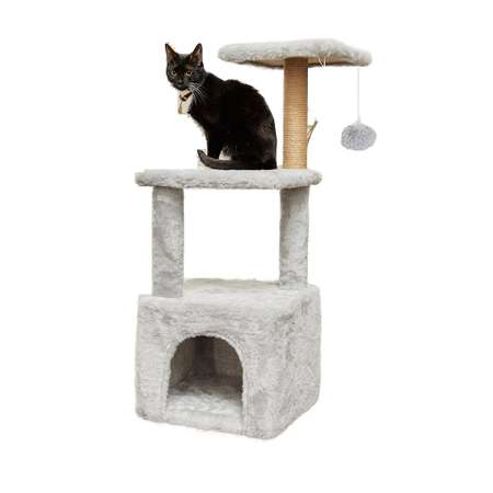 Домик для кошки с когтеточкой Pet БМФ Серый
