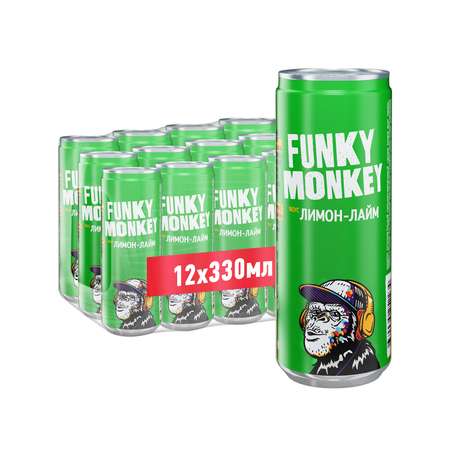 Газированный напиток FUNKY MONKEY Limon lime 0.33 - 12 шт.