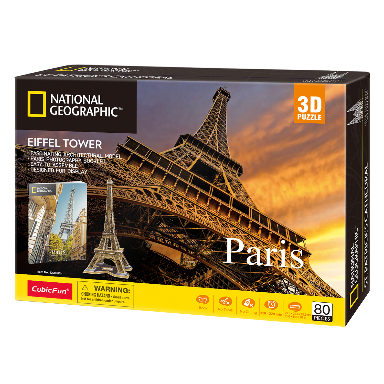 Пазл 3D CubicFun National Geographic Париж 80 деталей - фото 1
