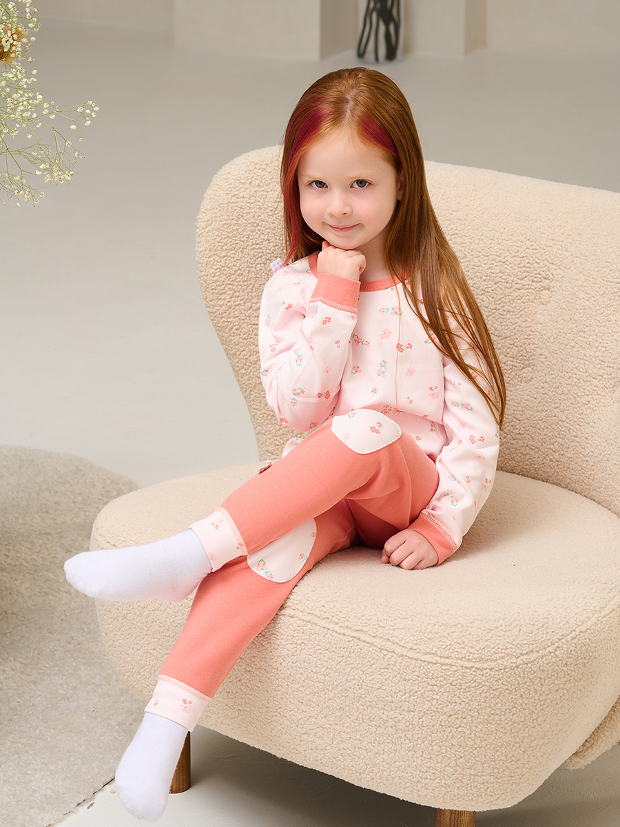 Пижама Fermi kids PJ_Цветочки на розовом - фото 8