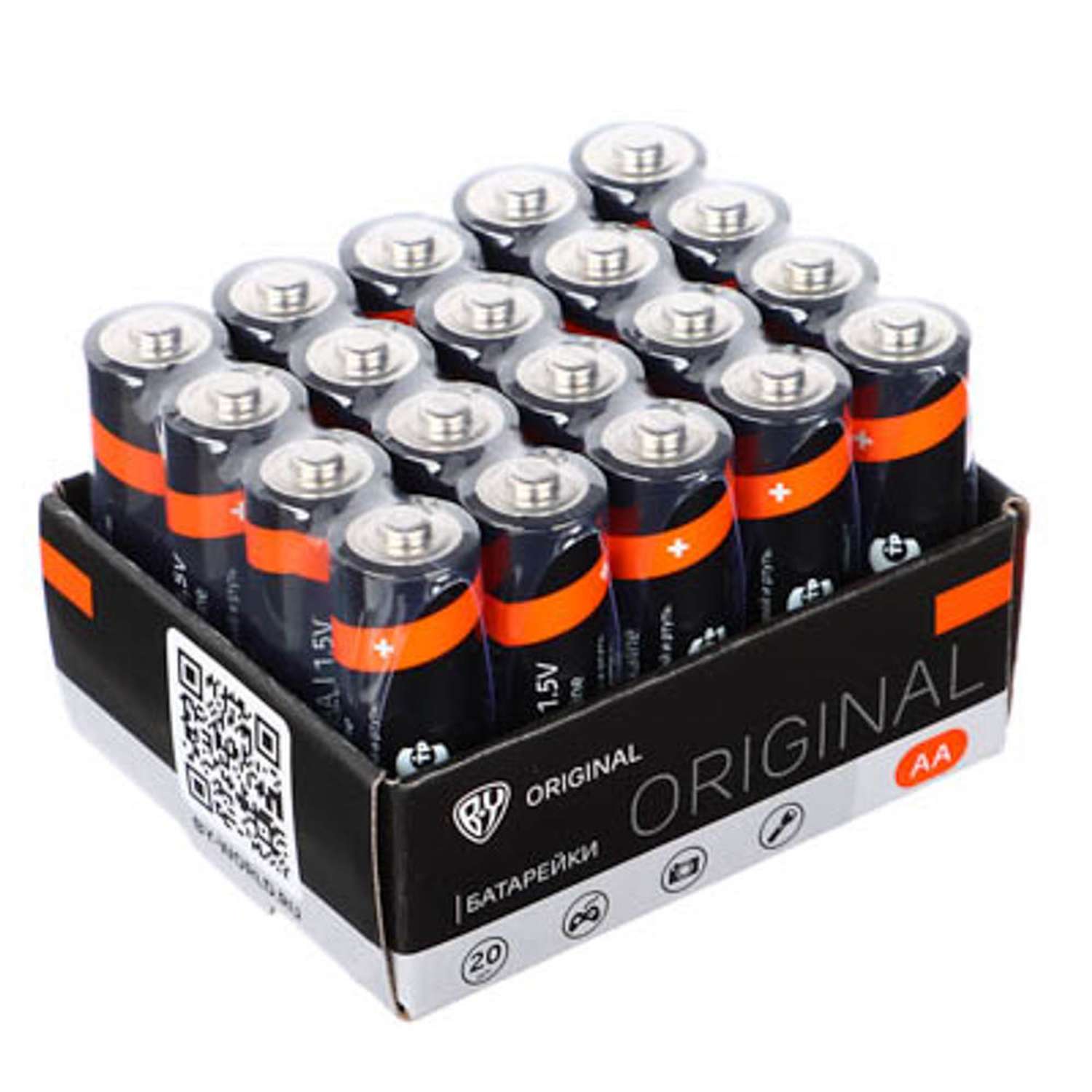 Батарейки BY АА LR6 2 20 штук в упаковке - фото 1
