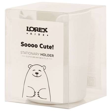 Стакан для канцелярии LOREX KIDS Cute Bear держатель телефона белый