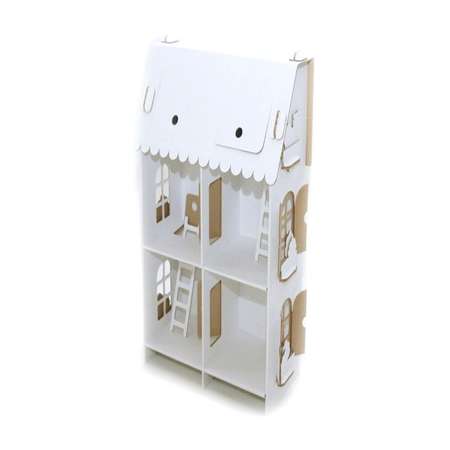 Кукольный домик из картона Attivio Четыре комнаты(белый )