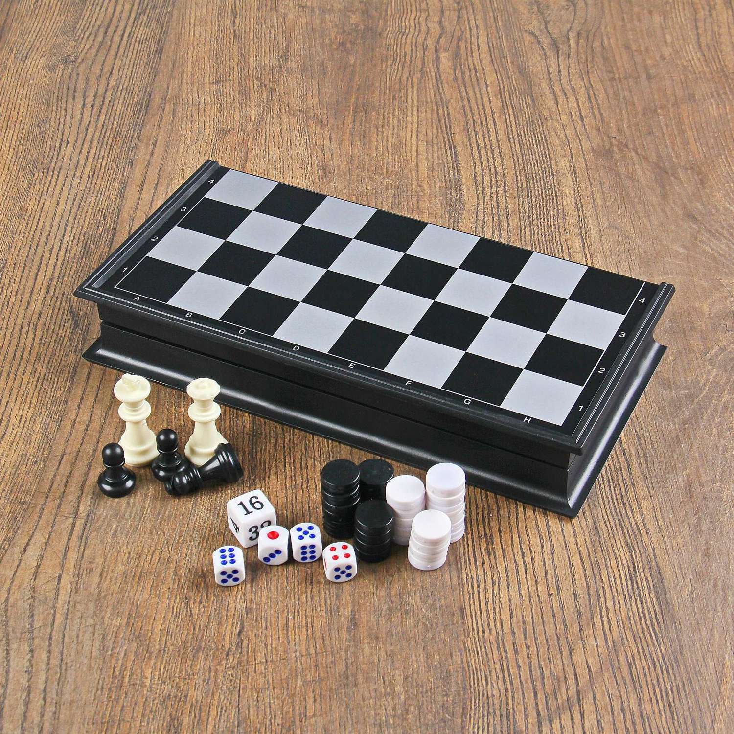Настольная игра Sima-Land 3 в 1 «Классика» шахматы шашки нарды магнитная доска 25х25 см - фото 15