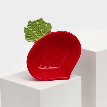 Тарелка Sima-Land керамическая «Редис» глубокая красная 17 см 1 сорт Иран