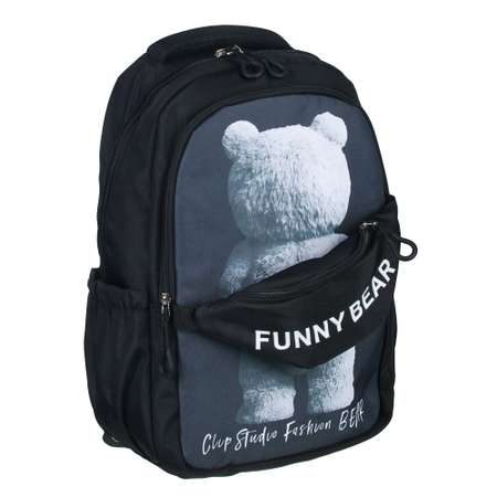 Рюкзак подростковый CLIPSTUDIO Funny Bear серый