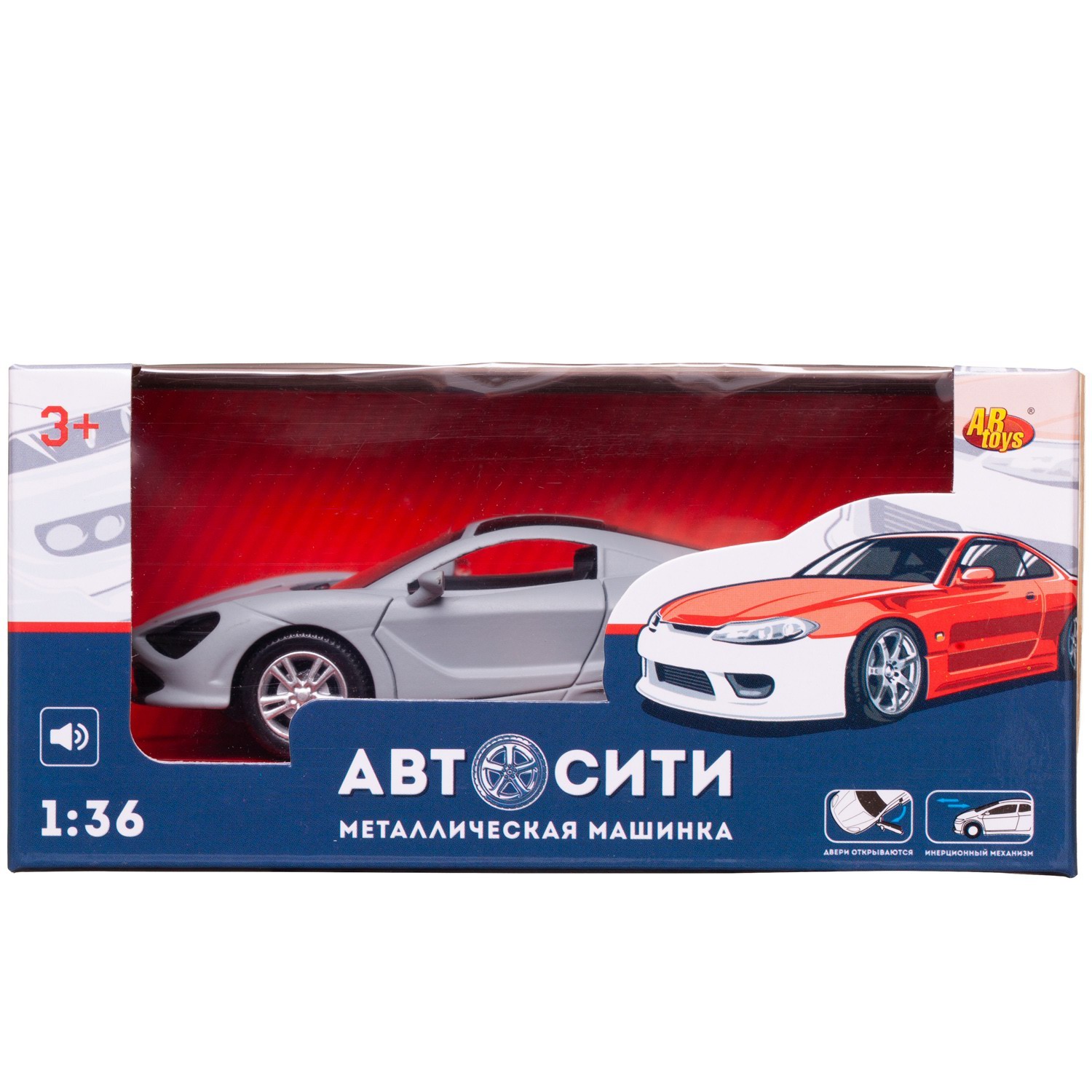 Автомобиль Abtoys АвтоСити 1:36 инерционный серебряный C-00522/серебристая - фото 2