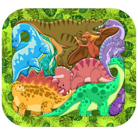 Пазлы для малышей деревянные Нескучные игры Набор Зоопазлы Новогодняя сказка + Динозавры