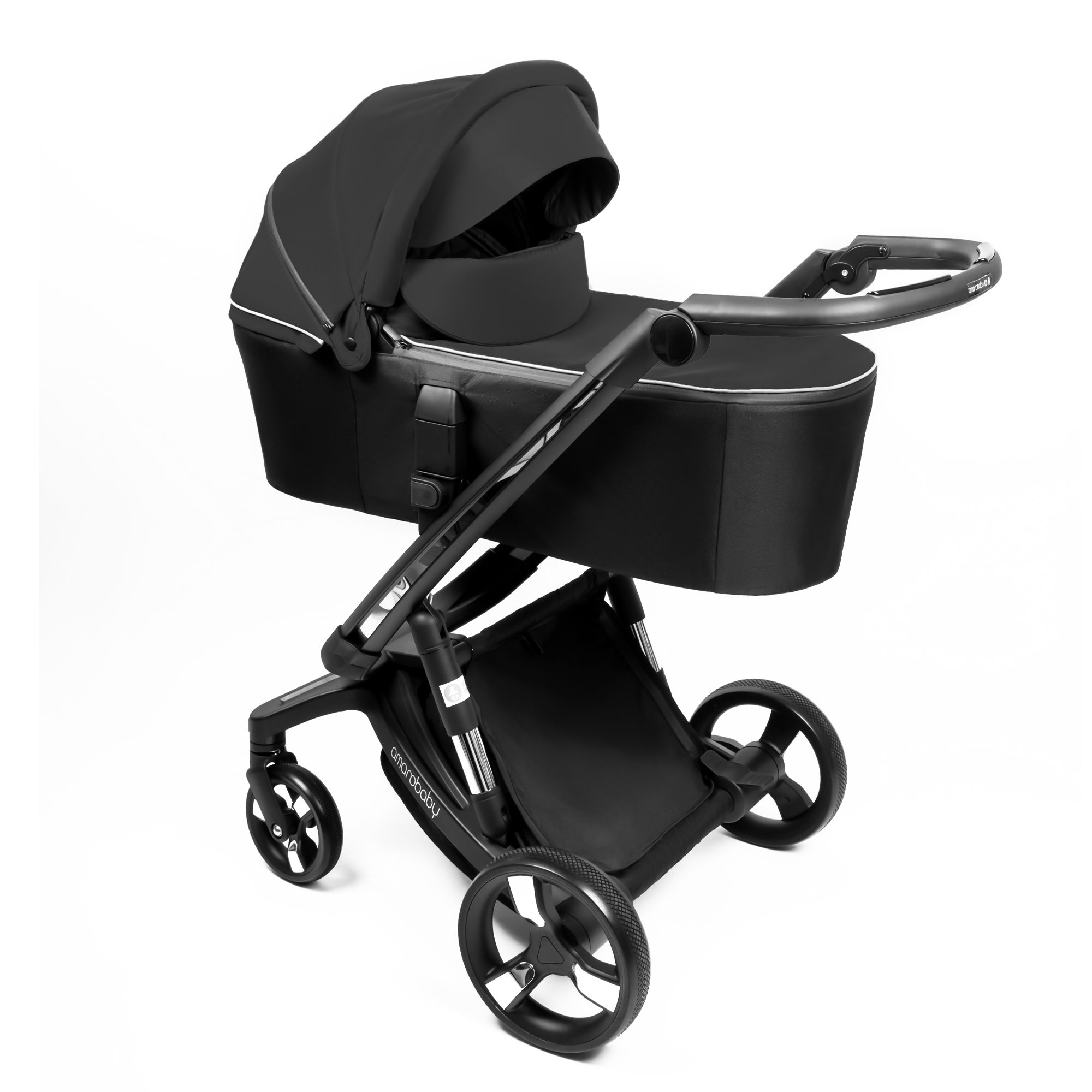 Коляска детская 2 в 1 AmaroBaby TUTUM с AUTO BRAKE черный - фото 23