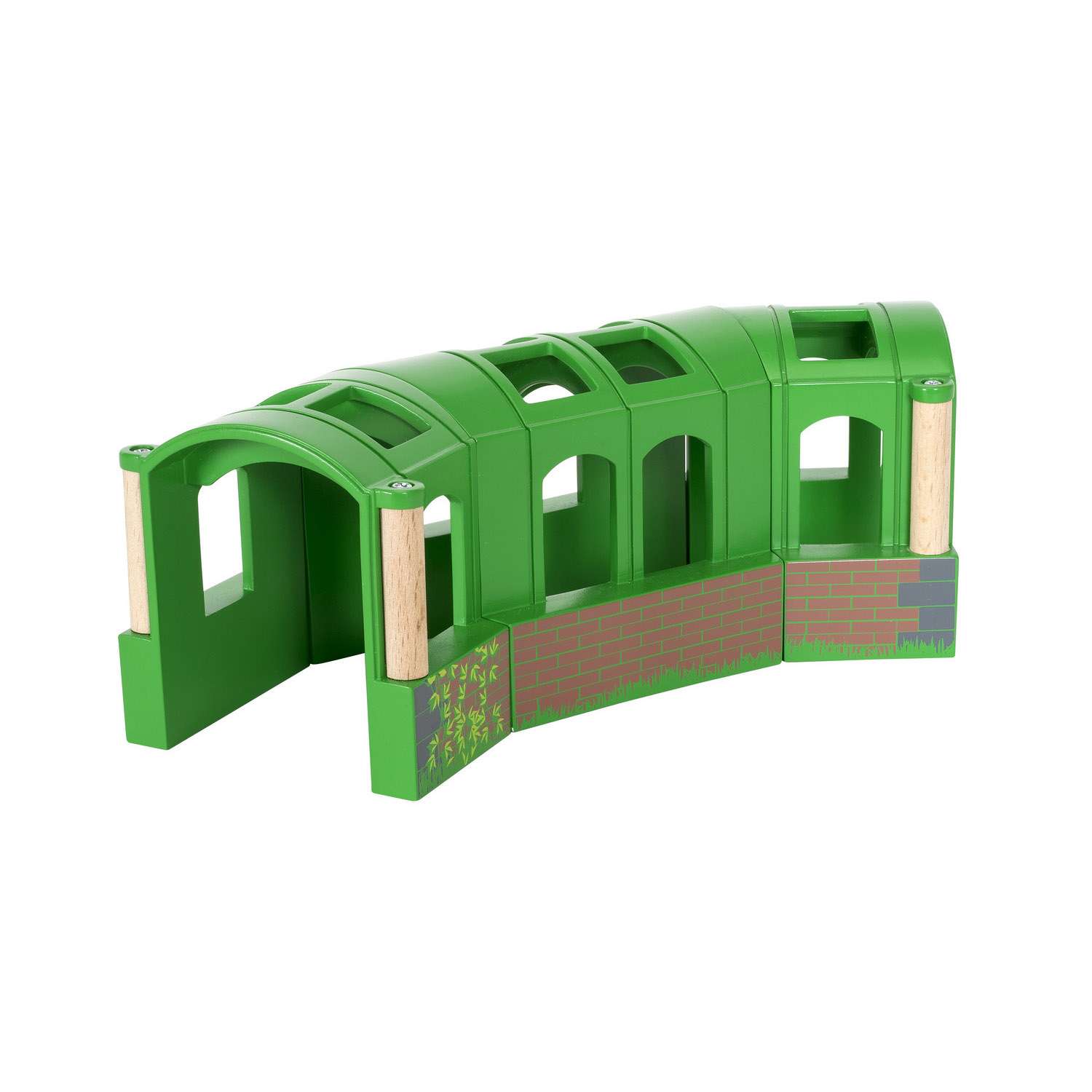 Железная дорога деревянная BRIO Тоннель-трансформер из 3х секций - фото 5