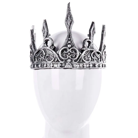 Головной убор карнавальный Riota Корона средневековая пластиковая серебряная 52х15 см