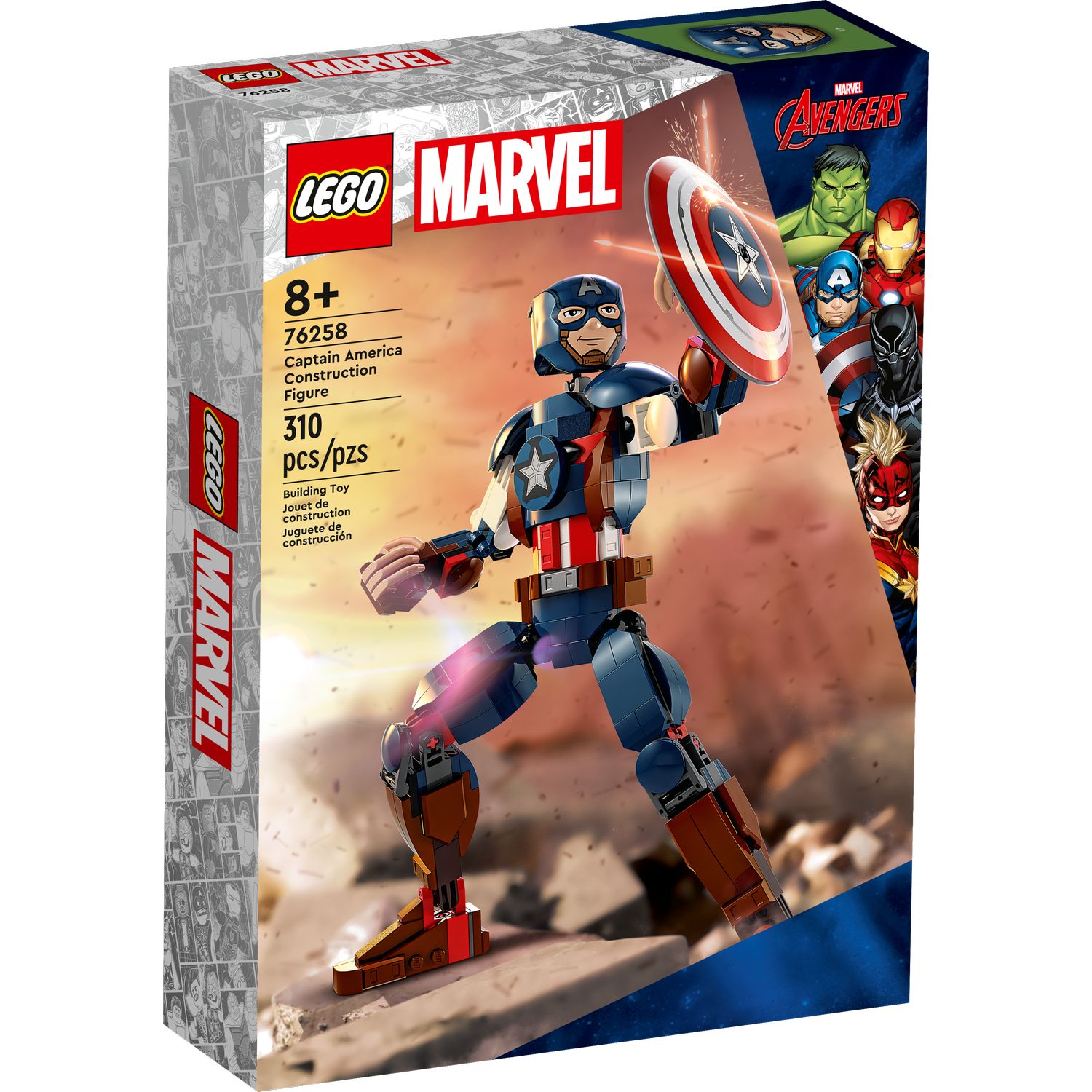 Конструктор LEGO Marvel Фигурка Капитана Америка для сборки (76258)