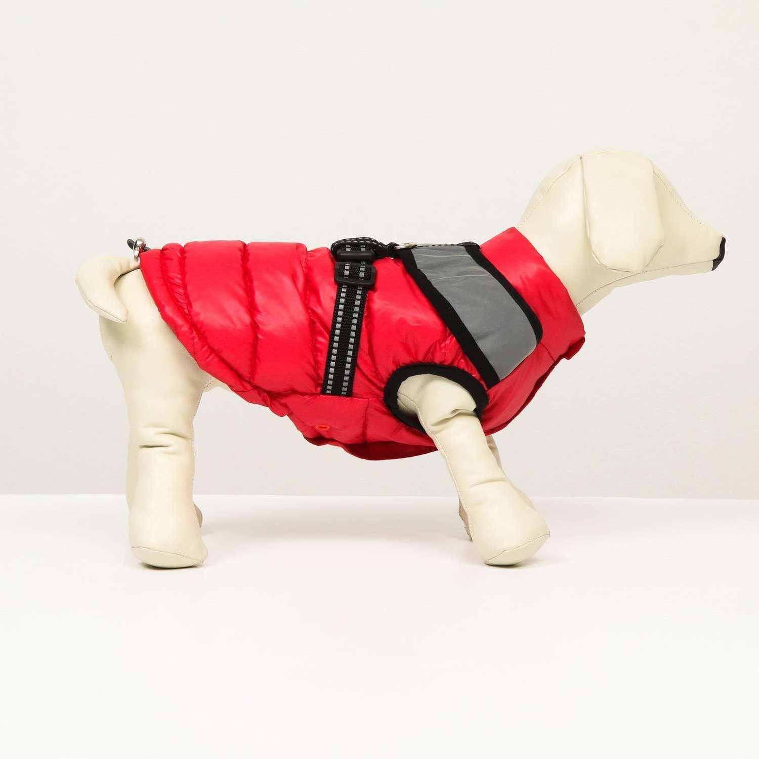 Куртка для собак Sima-Land со светоотражающей шлейкой розовая - фото 2