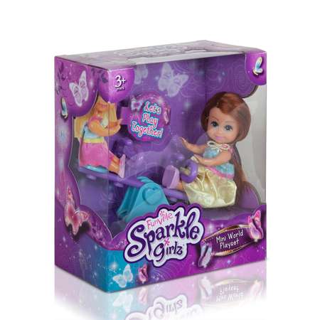 Набор с куклой Sparkle Girlz Sparkle Girlz кукла 11 см мебель желтый