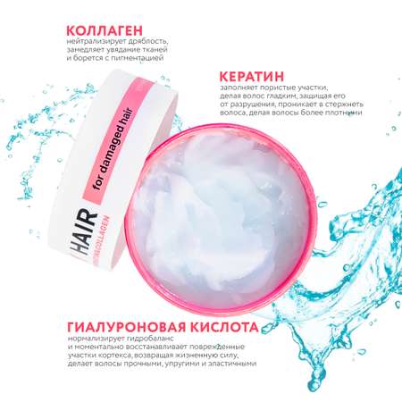 Маска NAME SKIN CARE для восстановления поврежденных волос с Кератином и Коллагеном 300 мл