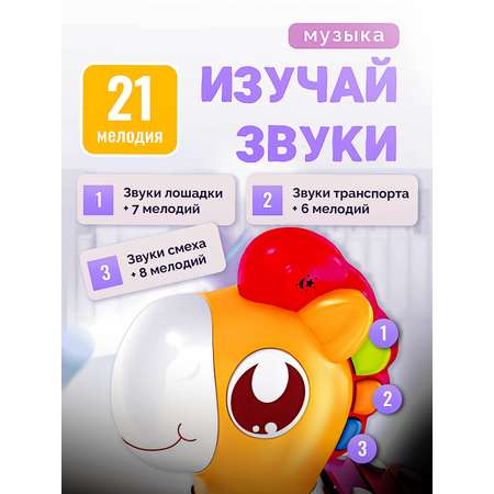 Музыкальная игрушка-каталка SHARKTOYS Лошадка-ксилофон с сортером