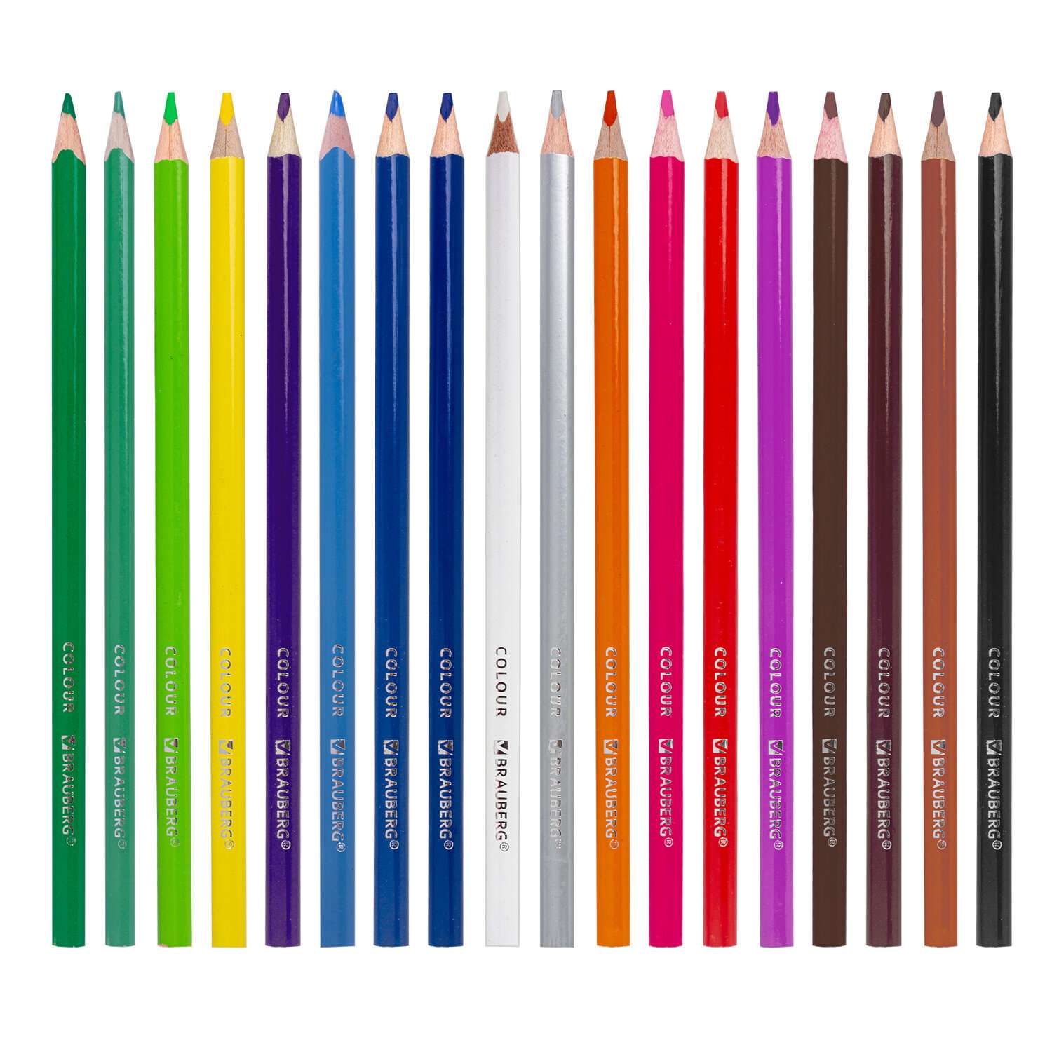 Карандаши цветные Brauberg для рисования набор 18 цветов трехгранные грифель мягкий - фото 10