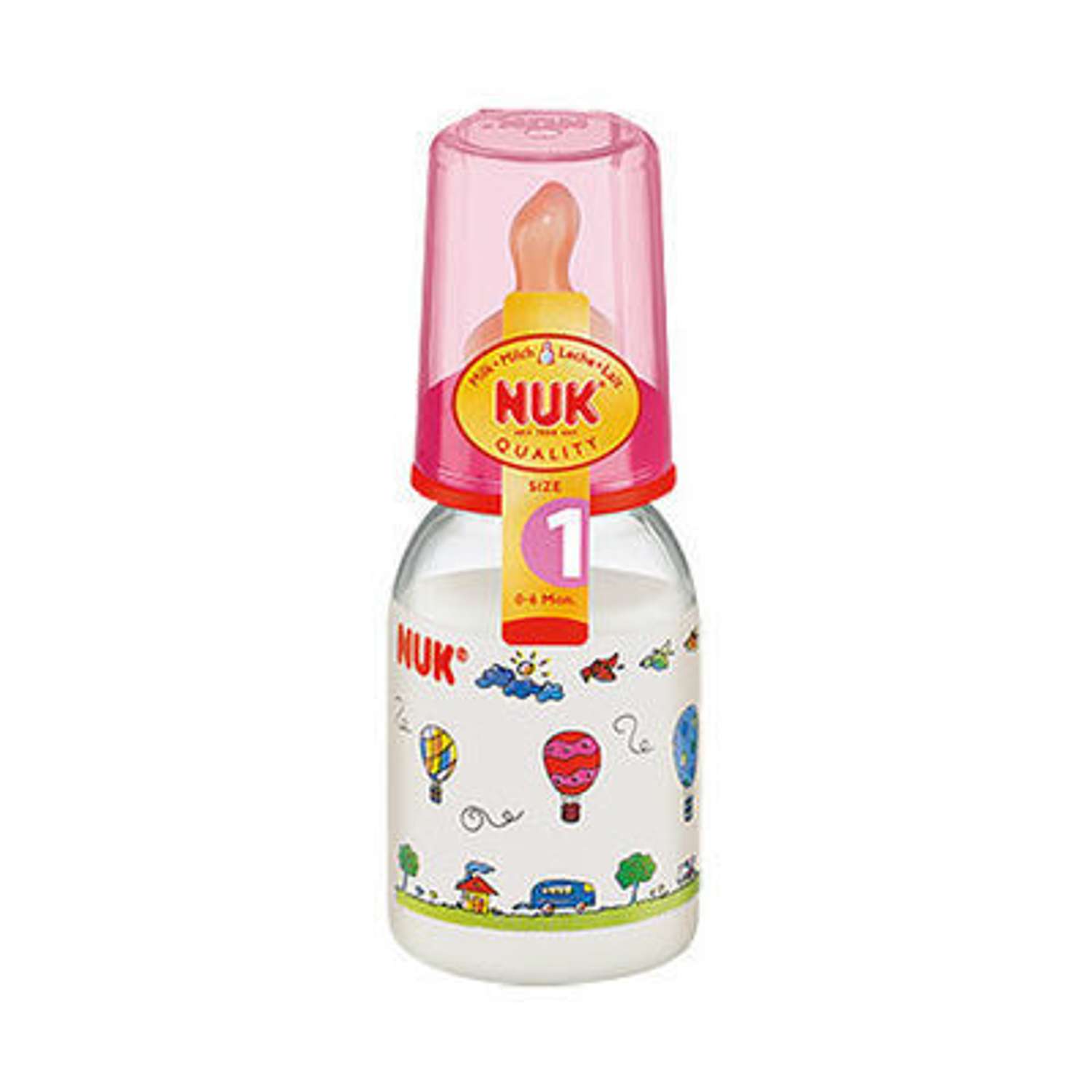 Бутылка Nuk 110 мл с латексной соской размер 1 в ассортименте - фото 2