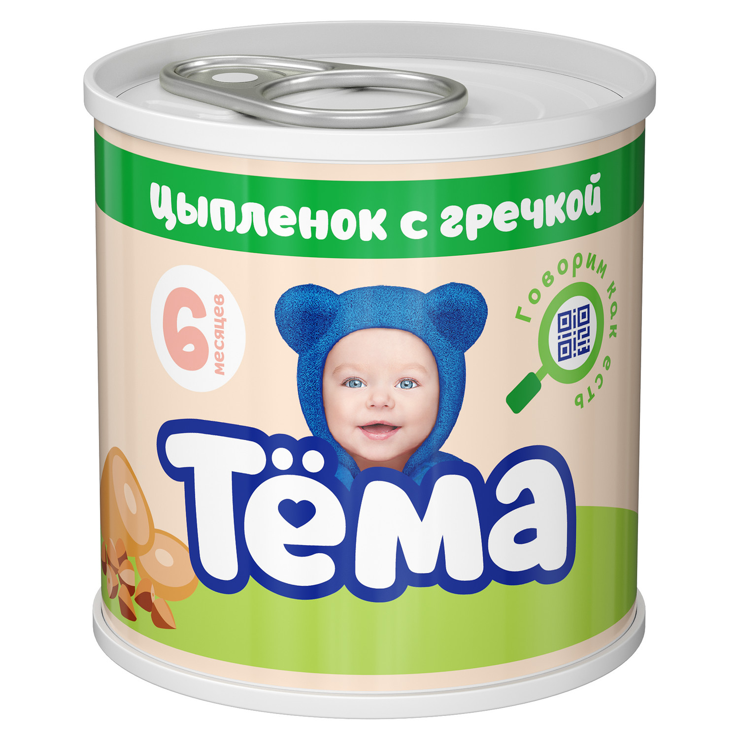 Пюре Тёма Цыпленок-гречка 90г с 6месяцев - фото 1