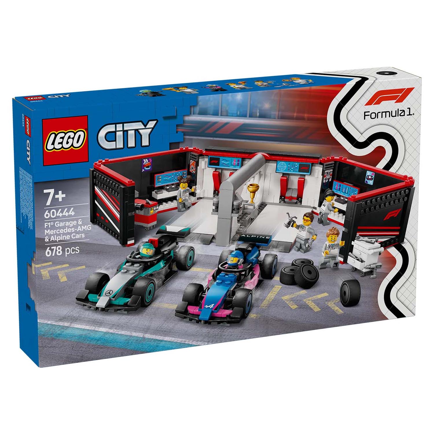 Конструктор детский LEGO City Гараж F1 машины Mercedes-AMG и Alpine - фото 4