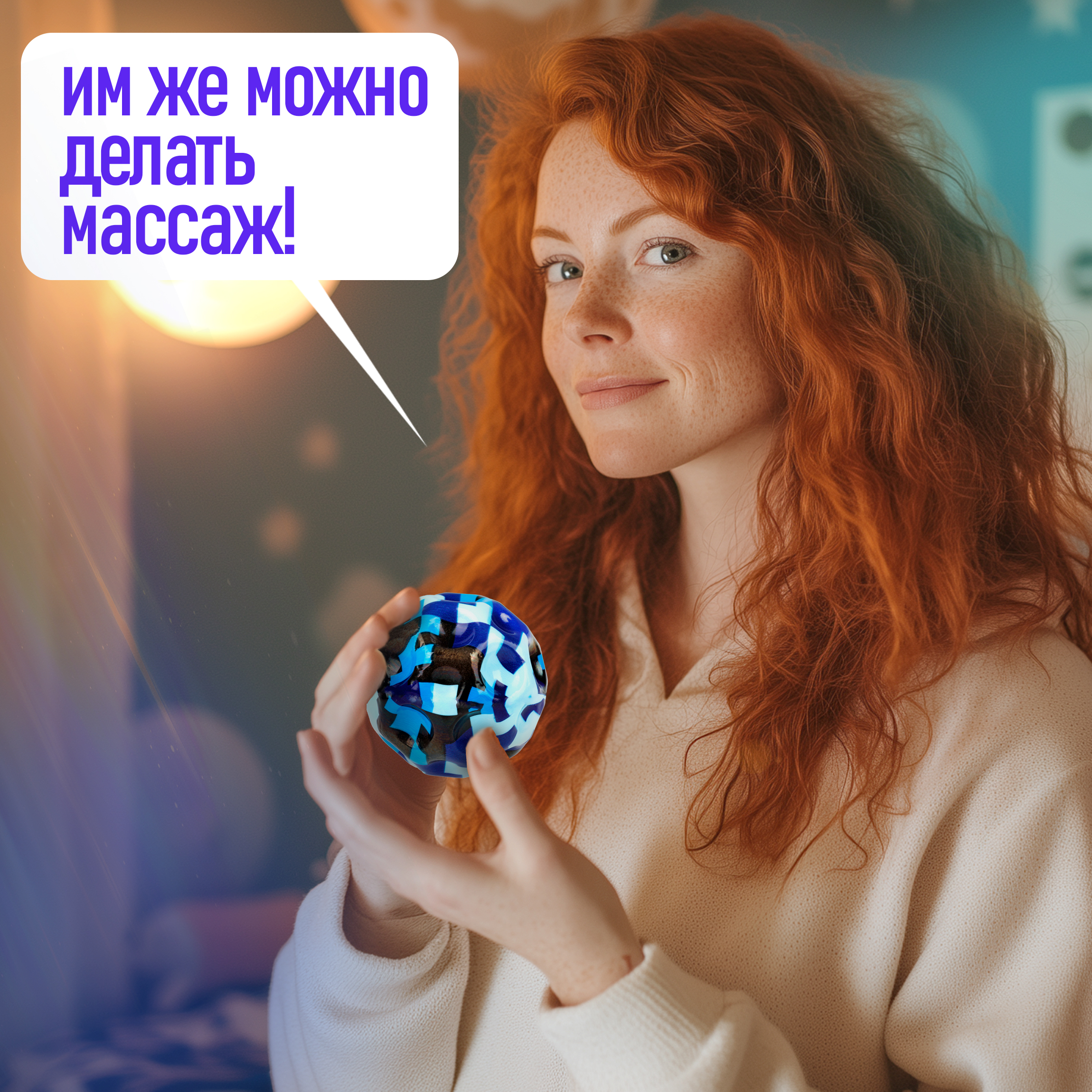 Мяч детский moon ball Крутой Замес 1TOY попрыгунчик лунный галактический синий - фото 7