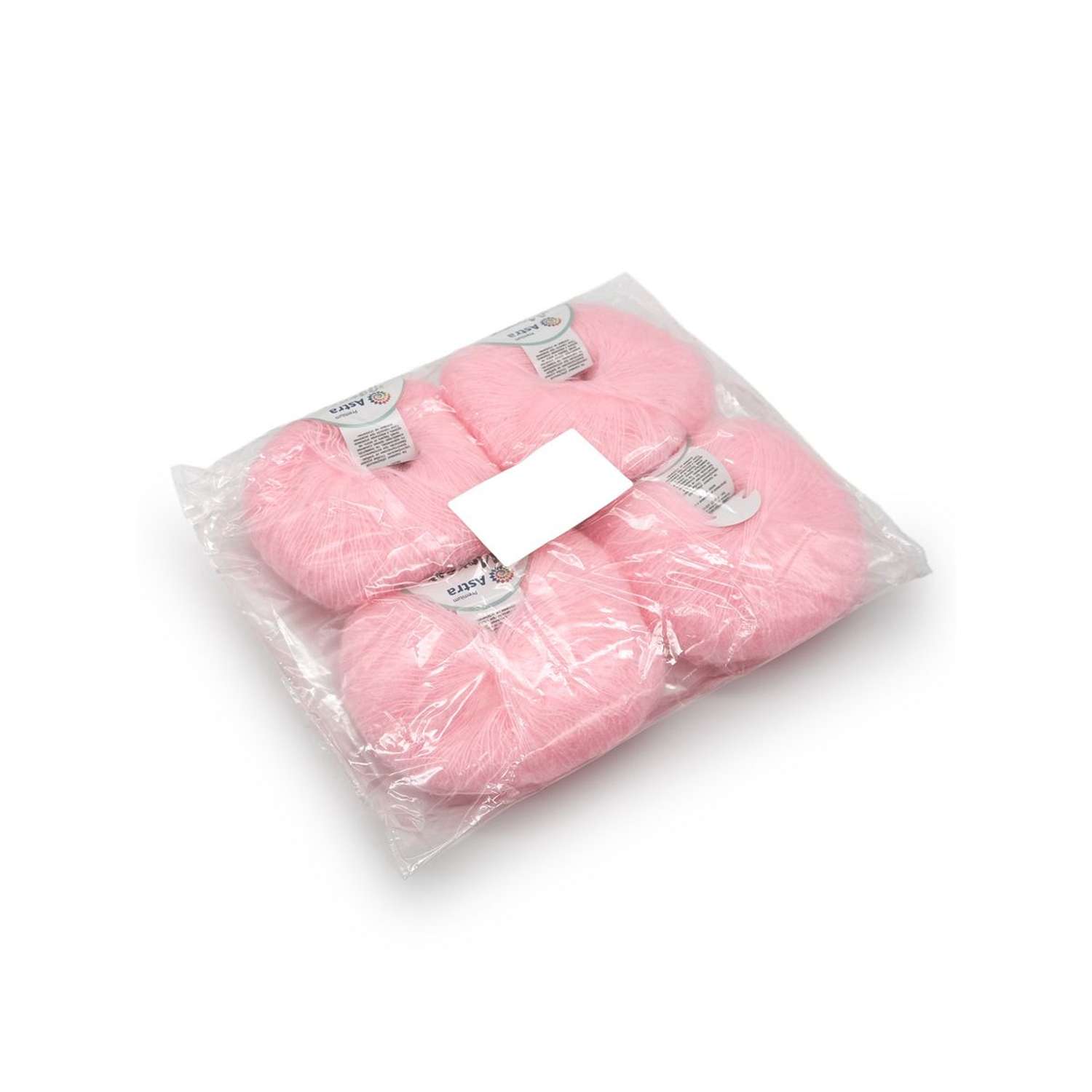 Пряжа Astra Premium Мохер Mohair полушерстяная с ворсом 25 г 190 м 40 нежно-розовый 4 мотка - фото 4