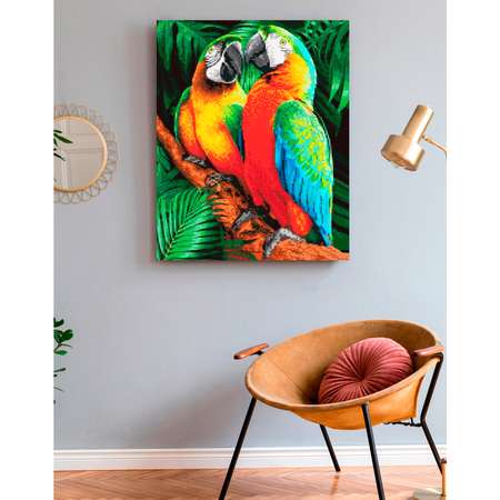 Алмазная мозаика Art on Canvas Попугаи холст на подрамнике 40х50 см