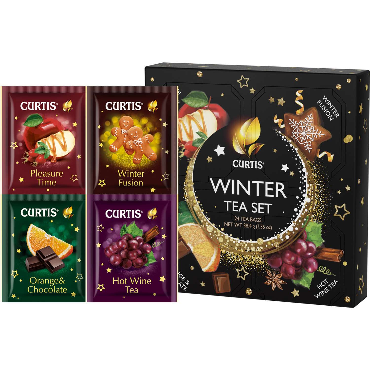 Набор чая Curtis Winter Tea Set 24 пакетика 4 вкуса подарочная упаковка - фото 3