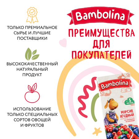 Мультиягодный морс Bambolina 0.2л Х 9 шт