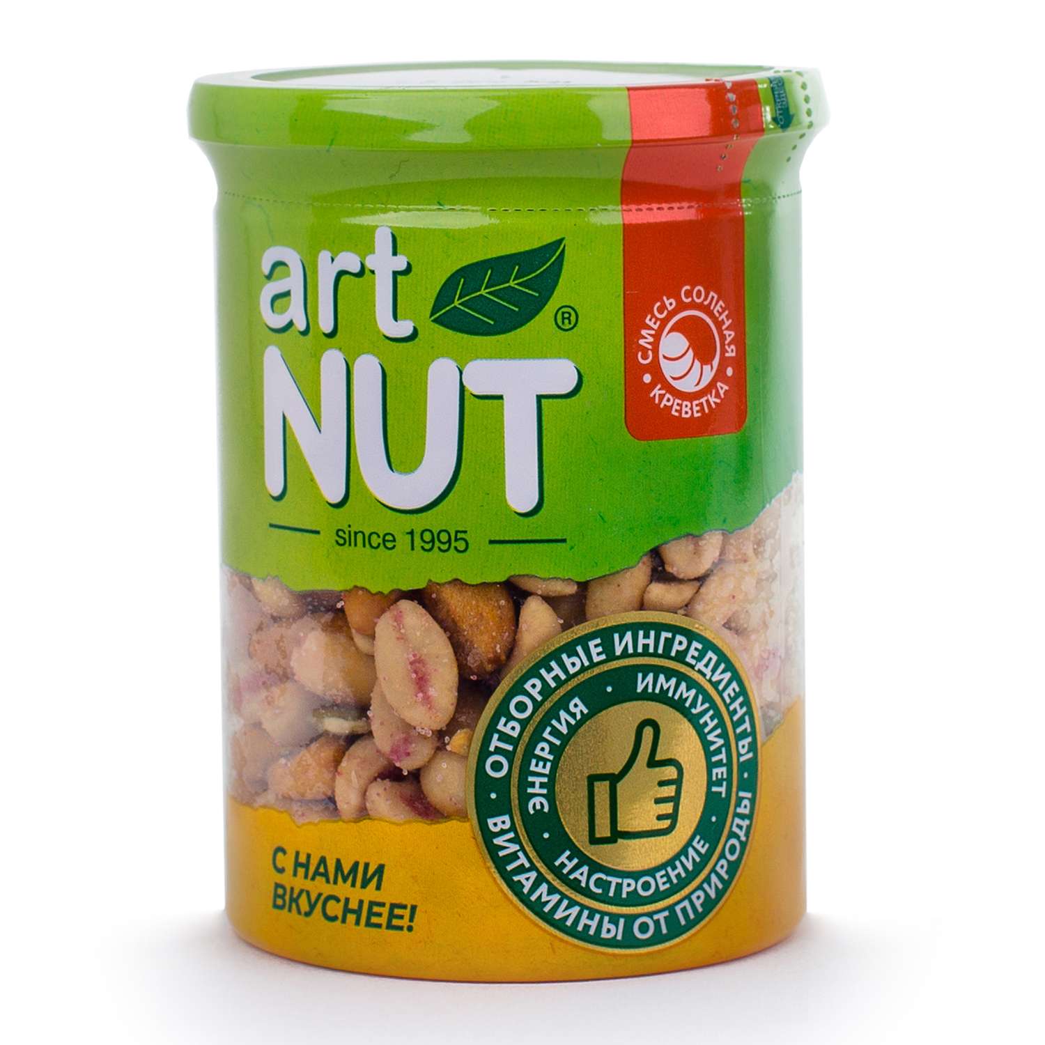 Смесь орехов крекеров и кукурузы Artnut соленая со вкусом креветки 130г - фото 1