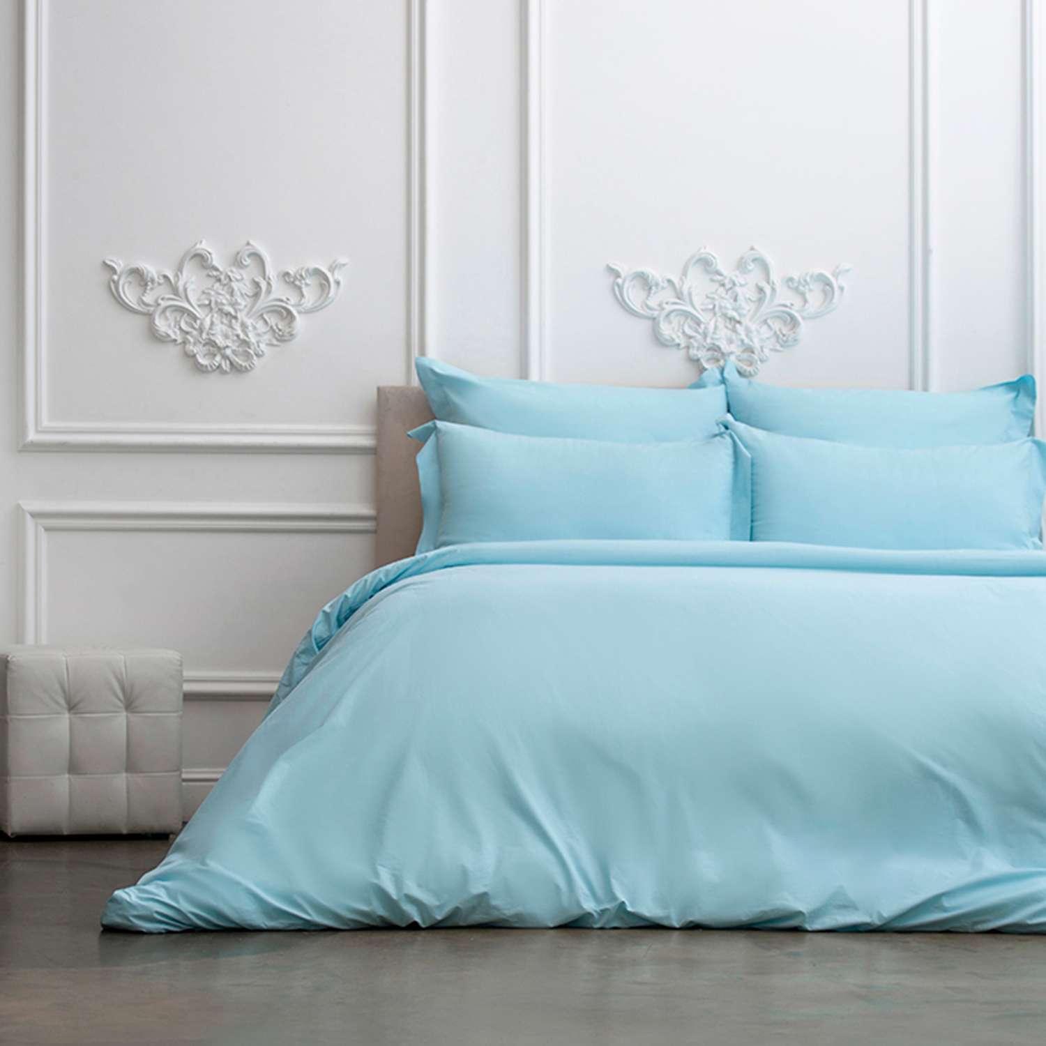 Комплект постельного белья SONNO by Julia Vysotskaya 2-спальный цвет Туманно-голубой - фото 5