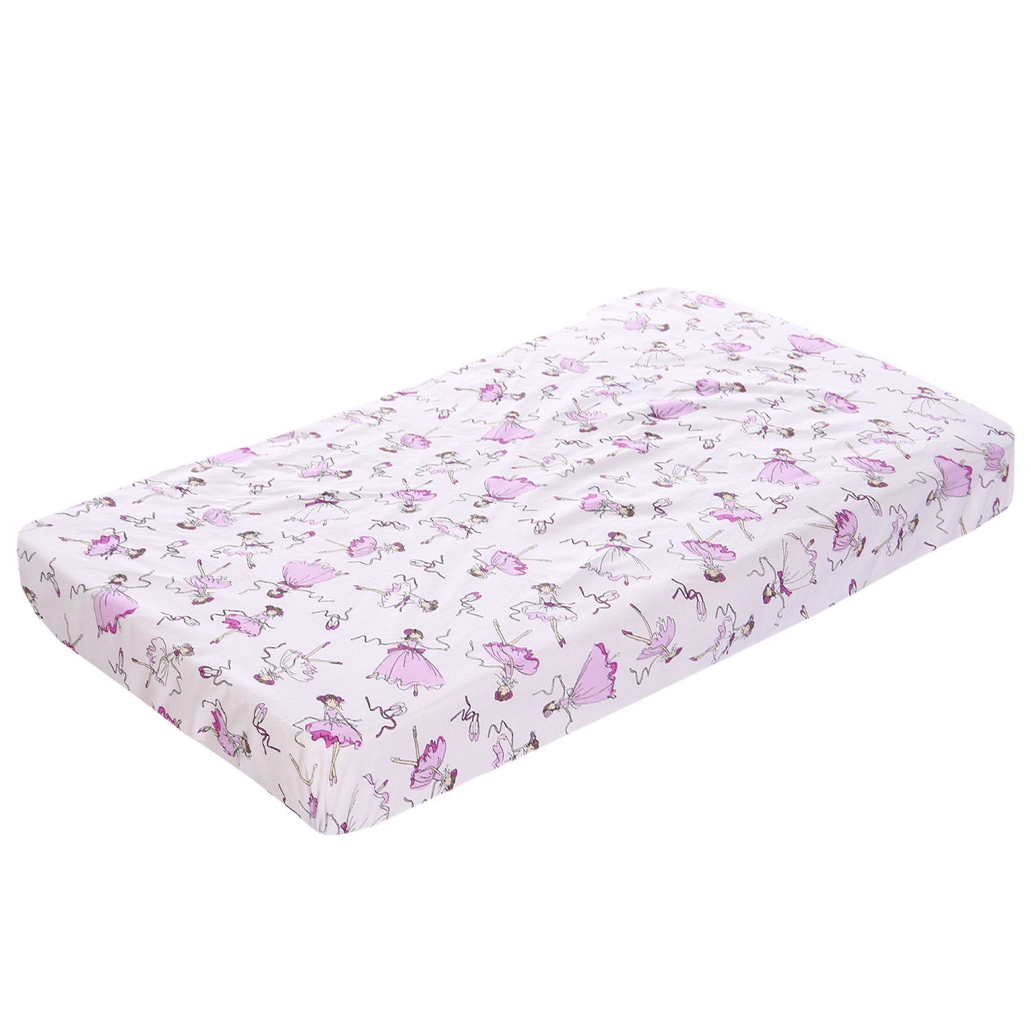 Простыня натяжная Спаленка-kids 80x160 балеринки на белом - фото 1