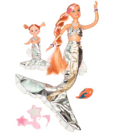 Набор кукол Defa Lucy Морские царевны (в комплекте морское животное и аксессуары цвет серебристый)