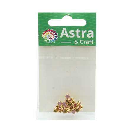 Хрустальные стразы Astra Craft в цапах для творчества и рукоделия 4 мм 20 шт золотой розовый матовый