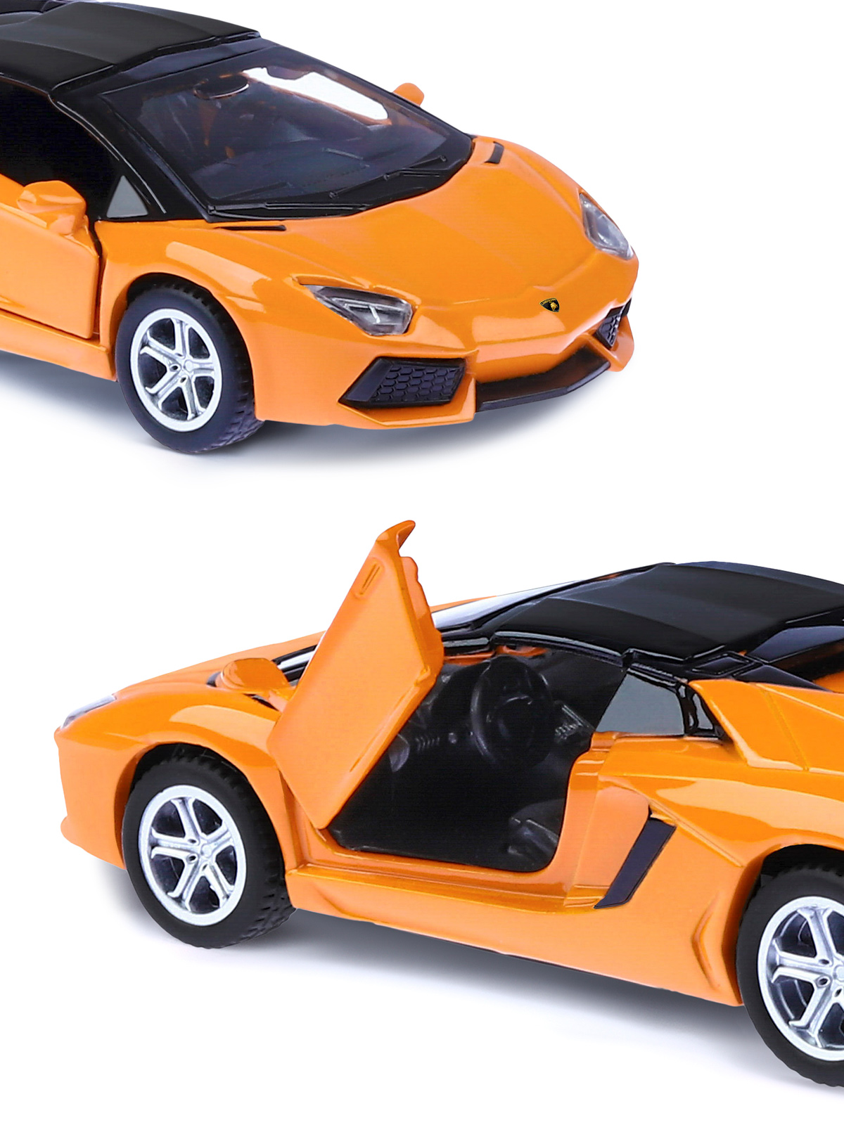 Автомобиль АВТОпанорама Lamborghini 1:43 инерционный оранжевый JB1200140 - фото 7