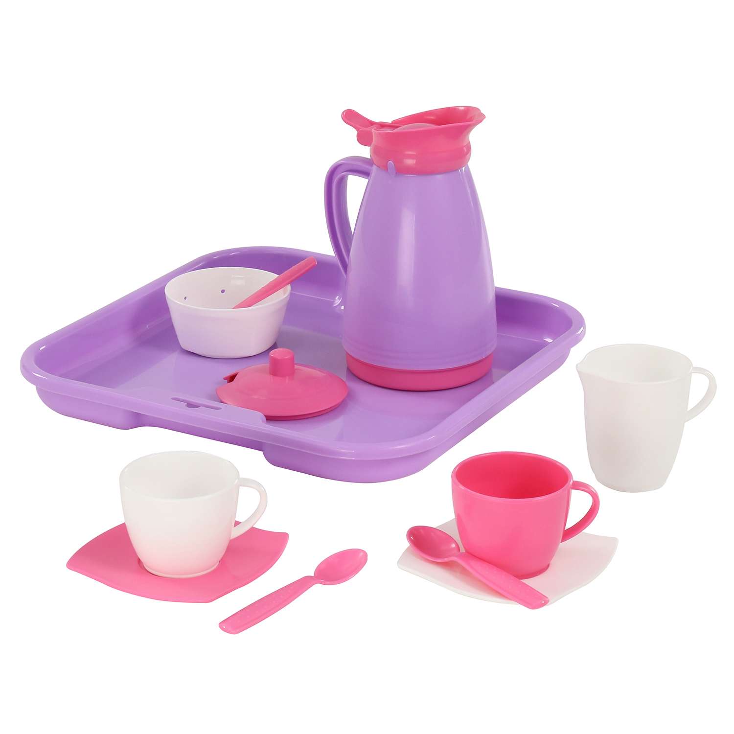Посуда с подносом Полесье Алиса на 2 персоны (Pretty Pink) - фото 1