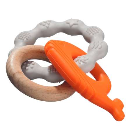 Игрушка-прорезыватель Uviton силиконовая с буком SEA Арт.0616 оранжевая