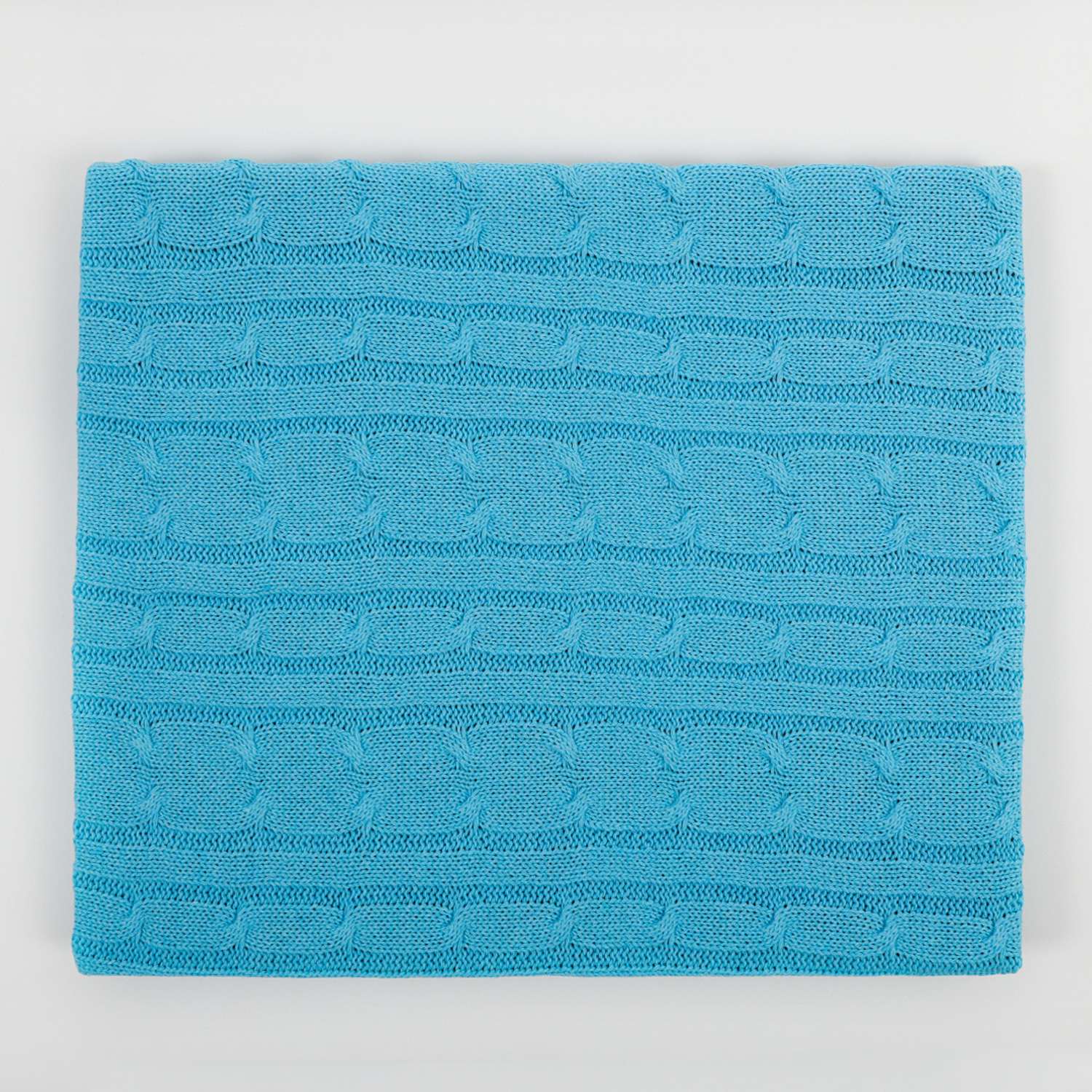 Плед-покрывало детский вязаный WARM WHIFF D-03 голубой на выписку в коляску в кроватку 90x110 - фото 1