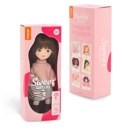 Каркасная мягкая кукла Orange Toys Sweet Sisters Sophie в джинсовой юбке 32см Серия Весна