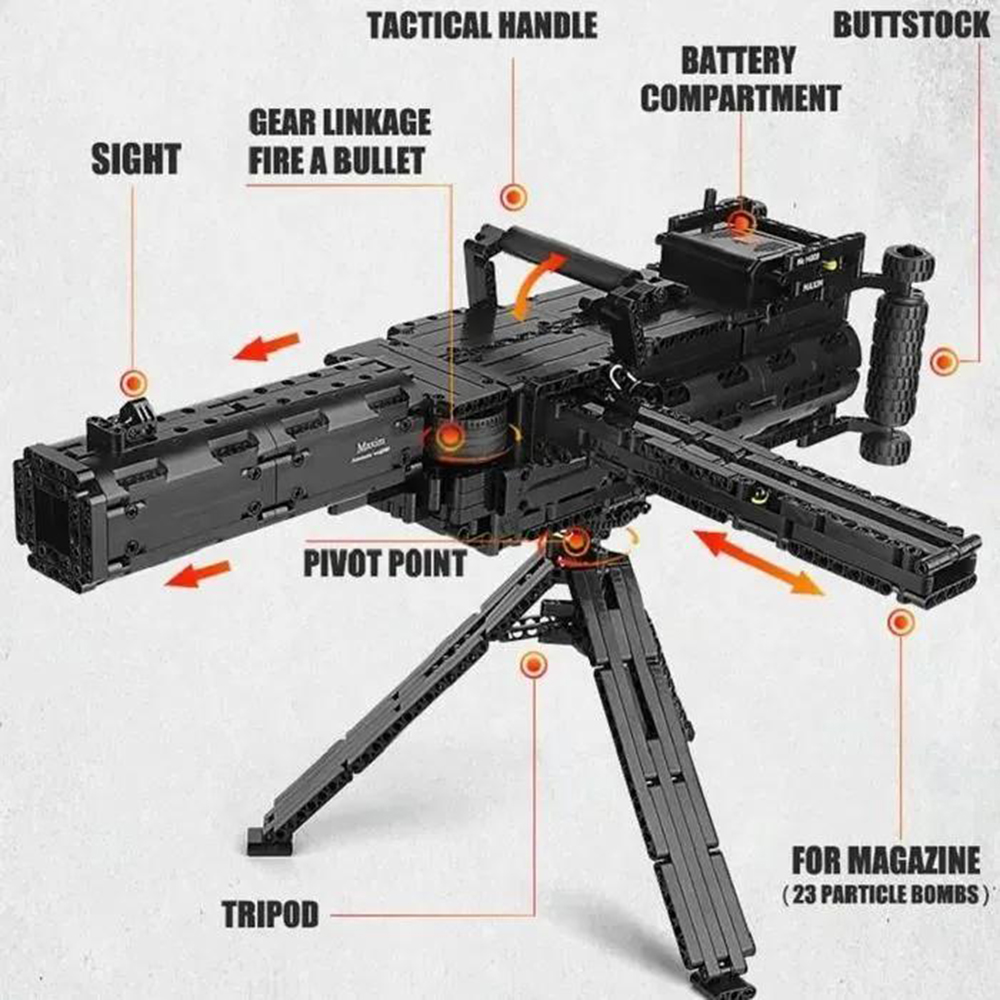 Конструктор Mould King Пулемет Максим 1399 деталей - фото 10