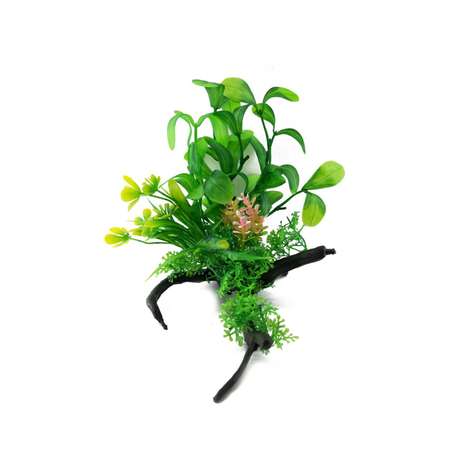 Аквариумное растение Rabizy искусственное с корягой 10х18 см
